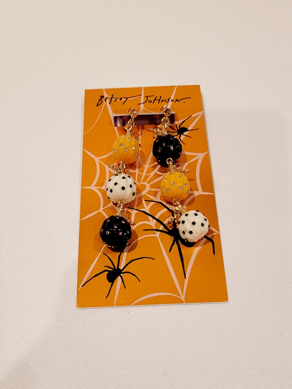 Betsey Johnson Pumpkin Dangle Earrings
